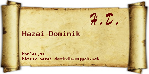 Hazai Dominik névjegykártya